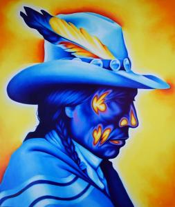 "Old Stories" 36in x 30in, Airbrushed Acrylic & Oil on Linen